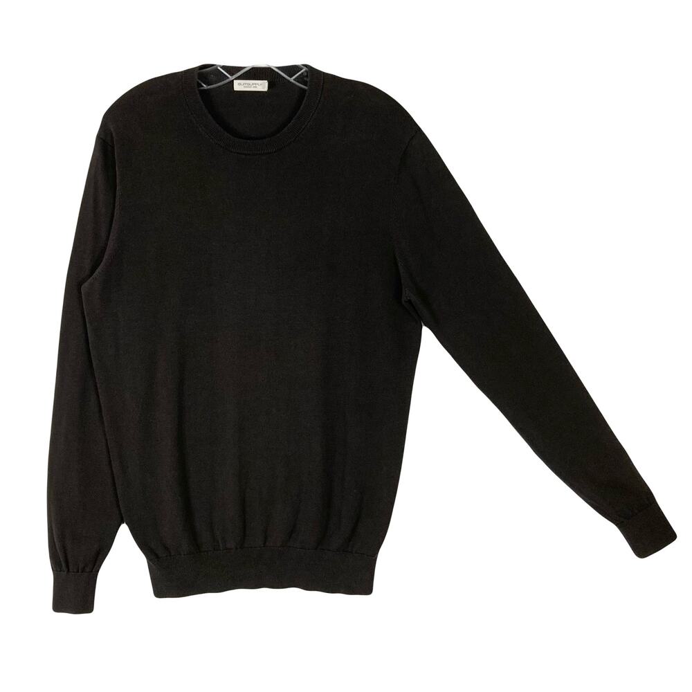 Nwot SUITSUPPLY Sweater Mens M Brown Cotton-Silk Crew-Neck Long-Sleeve